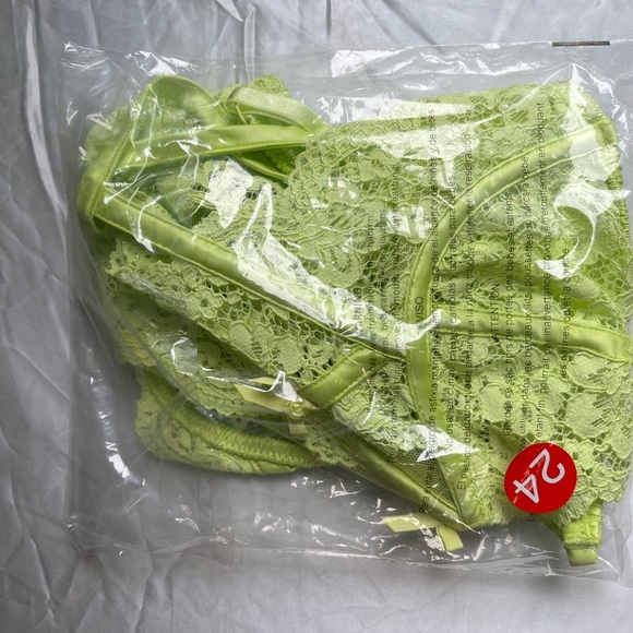 For Love and Lemons Creamsicle Bodysuit/Teddy in Lime/Chartreuse XS - Picture 2 of 2